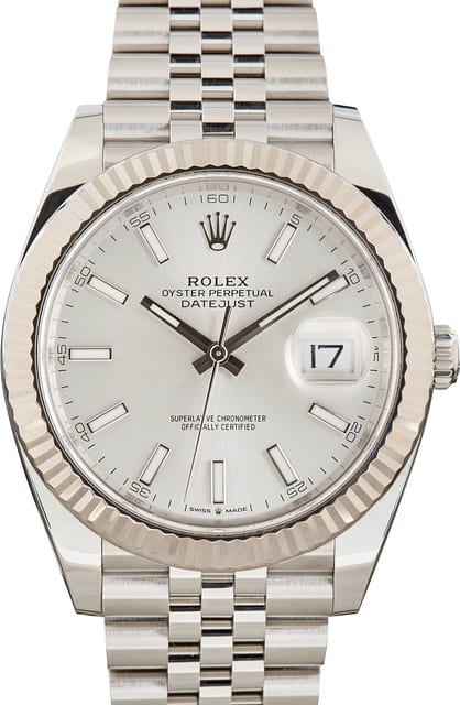 Used Rolex Datejust 41 Jubilee Band ref 126334 Silver Dial