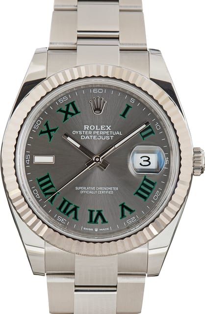 Pre-Owned Rolex Datejust 41 Slate Wimbledon Dial Ref 126334