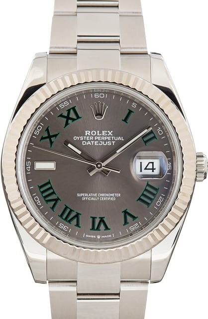 Pre-Owned Rolex Datejust 41 Slate Wimbledon Dial Ref 126334