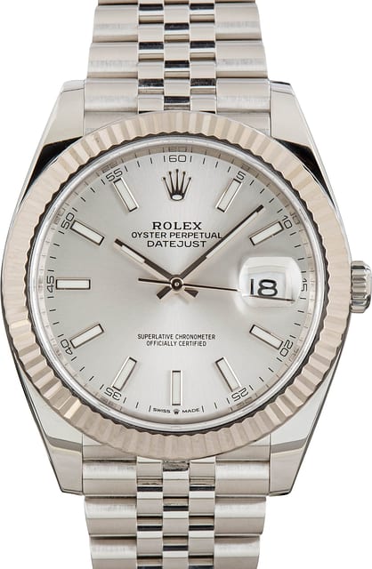 Used Rolex Datejust 41 Jubilee Band ref 126334 Silver Dial