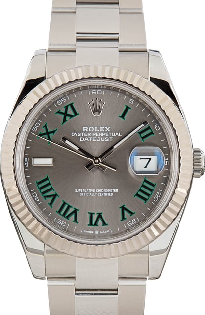 Used Rolex Datejust 41 Slate Wimbledon Dial Ref 126334