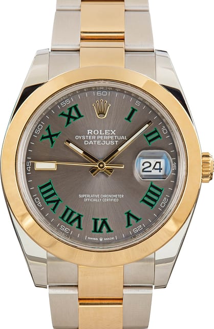 Pre-Owned Rolex Datejust 41 Ref 126303 Wimbledon Roman Dial