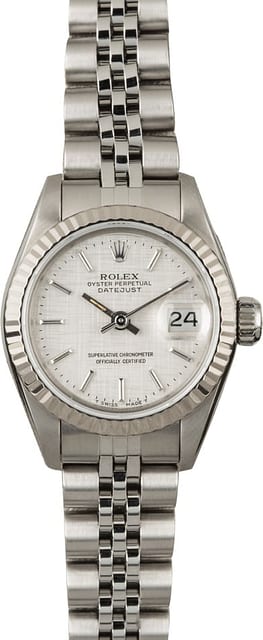 Used Ladies Rolex Datejust 69174 Silver Linen Dial