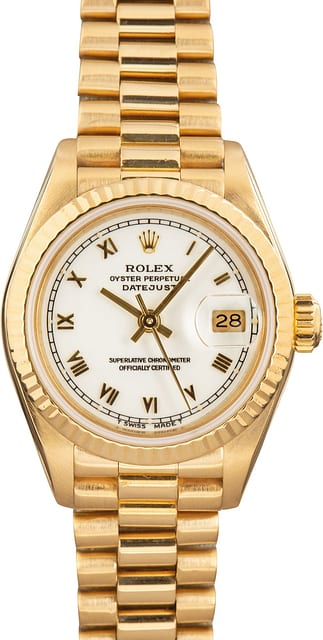 Ladies Rolex President 69178 White Dial