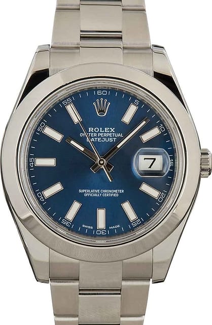 Mens Rolex Datejust II Ref 116300 Blue Dial