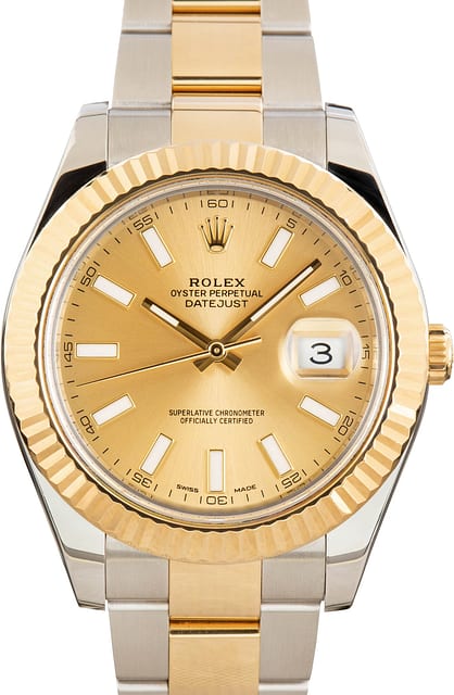 Pre-owned Rolex Datejust II Ref 116333 Champagne Dial