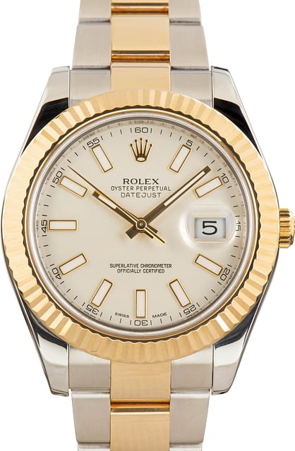 Factory Stickered Rolex Datejust II Ivory Dial 116333