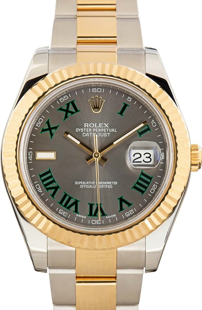 Pre-Owned Rolex Datejust II Slate Wimbledon Dial Ref 116333