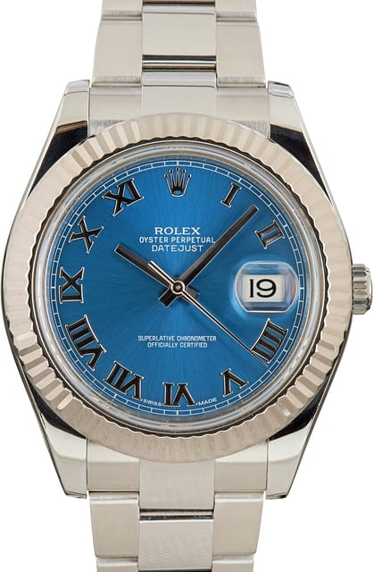 Rolex Datejust II Ref 116334 Blue Roman Dial