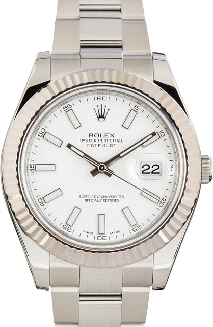 Pre-Owned Rolex Datejust II White Dial 116334 Steel Oyster