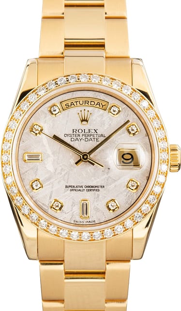 Rolex Day-Date 36 ref 118208 Meteorite Diamond Dial