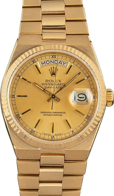 Rolex Day-Date OysterQuartz 19018 18k Yellow Gold