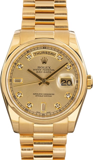 Pre-Owned Rolex Day-Date 118208 Yellow Gold Oyster