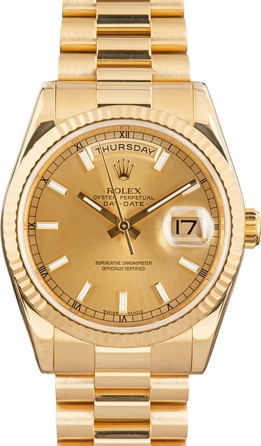 Rolex Day-Date 36 Ref 118238 Champagne Dial