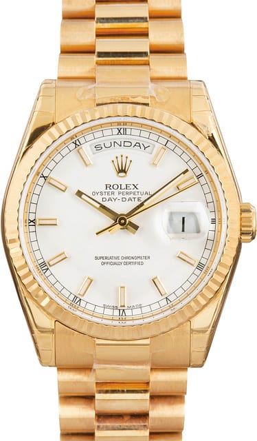 Rolex Day-Date 36 ref 118238 White Dial