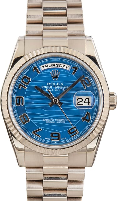 Rolex Day-Date 36 ref 118239 Blue Wave Dial