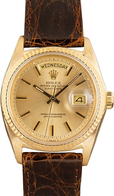Pre-owned Rolex Day-Date Ref 1803 Champagne Pie Pan Dial