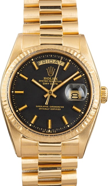 Pre-Owned Rolex Day-Date ref 1803 Black Sigma Dial