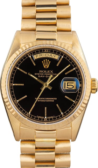 Rolex Day-Date 36 Ref 18038 Black Dial