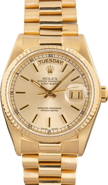 Rolex Day-Date Yellow Gold 18038 Champagne Dial