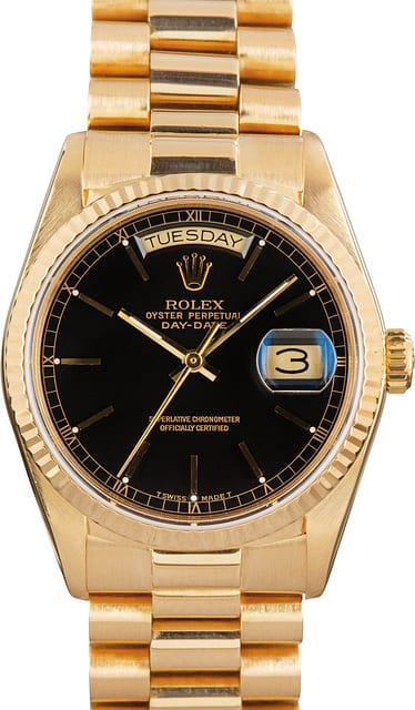 Rolex Day-Date 36 18038 Black Dial