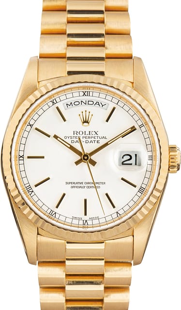 Pre-Owned Rolex Presidential Day-Date 18238 White Dial