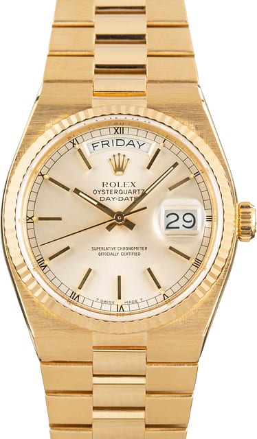 Used Rolex Day-Date OysterQuartz 19018 18k Yellow Gold