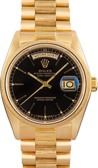 Rolex Day-Date 36 Ref 18078 Barked Finish Black Dial