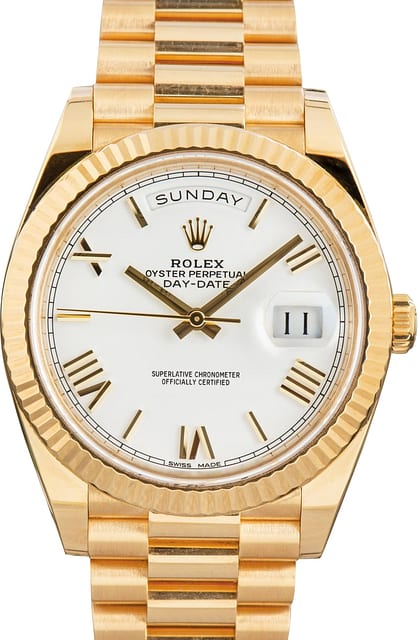 Rolex Day-Date 40 228238 White Roman Dial