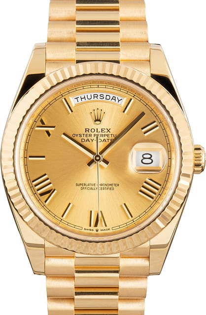 Rolex Day-Date 40 Ref 228238 Champagne Roman Dial