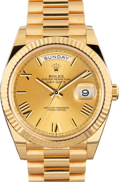 Rolex Day-Date 40 Yellow Gold 228238 Champagne Roman Dial