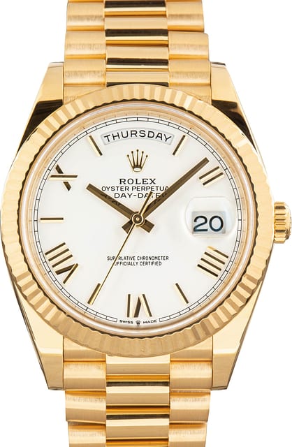 Used Rolex Day-Date 40 Ref 228238 White Dial