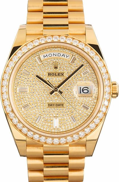 Rolex Day-Date 40 Ref 228348RBR Diamond Paved Dial