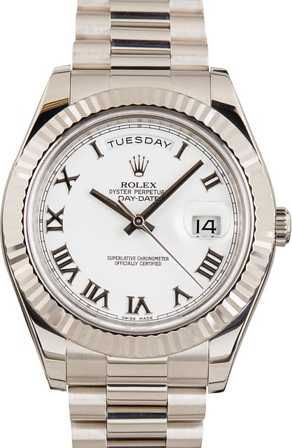 Pre-Owned Rolex Day-Date II Ref 218239 18k White Gold