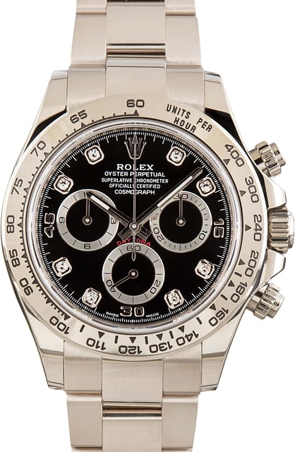 Preowned Rolex Daytona 116509 Black Diamond Dial