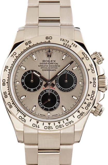 Pre-Owned White Gold Rolex Daytona 116509 Steel Dial