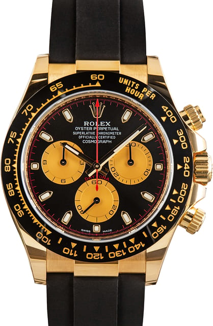 Rolex Daytona Ref 116518 Yellow Gold on Oysterflex