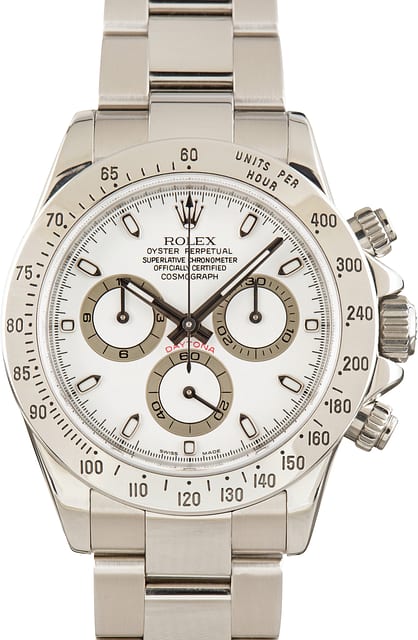 Pre-Owned Rolex Daytona 116520 White Chronograph Dial