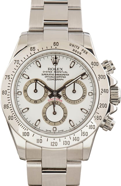 Used Rolex Daytona ref 116520 White Dial