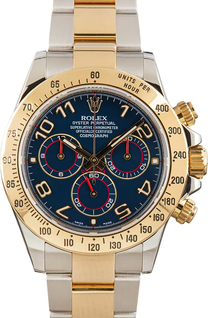 Preowned Rolex Daytona 116523 Blue Arabic Dial