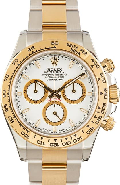 Used Two Tone Rolex Cosmograph Daytona Ref 126503 White Dial
