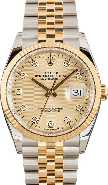 Rolex Datejust 126233 Fluted Motif Diamond Dial