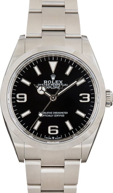 Pre-Owned Black Dial Rolex Explorer 124270 Stainless Steel