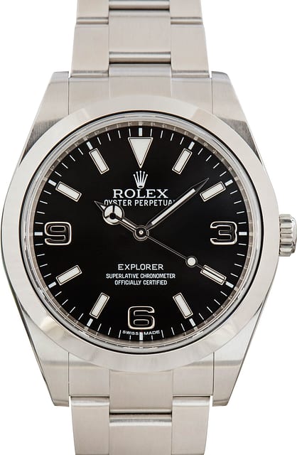Used Rolex Explorer Black Dial 214270 Stainless Steel