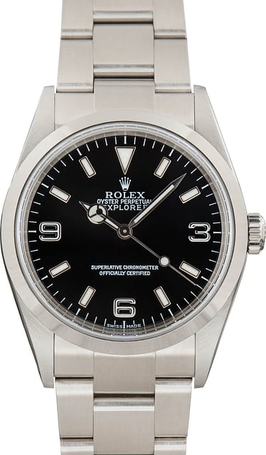 Used Rolex Explorer 36 Stainless Steel 114270 Black Dial