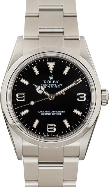 Pre-Owned Black Arabic Dial Rolex Explorer 36 ref 114270