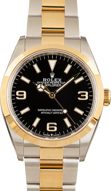 Used Rolex Explorer 36 ref 124273 Stainless Steel & 18k Yellow Gold