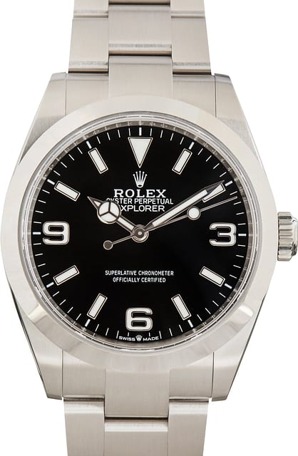 Used Steel Rolex Explorer 40 Ref 224270 Black Arabic Dial