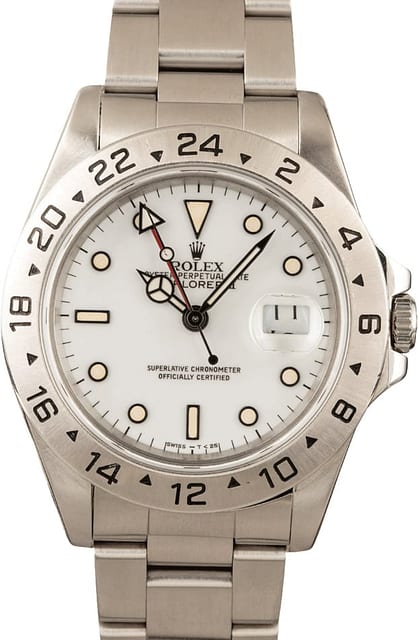 PreOwned Rolex Explorer II Ref 16570 White Tritium Dial