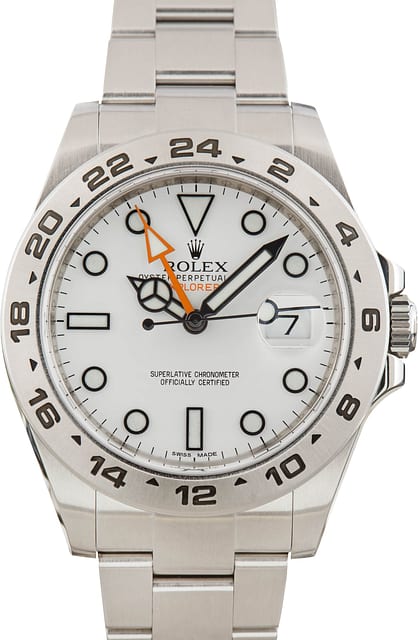Pre-Owned Rolex Explorer II Steel ref 216570 White Dial